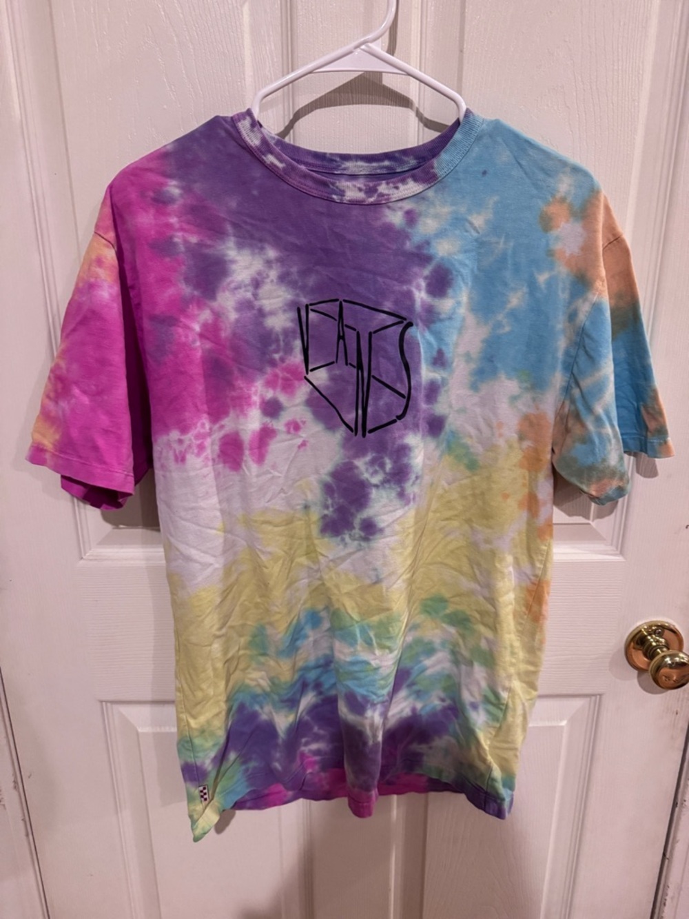 Vans Purple Tie-Dye Crewneck Tee with Subtle Logo